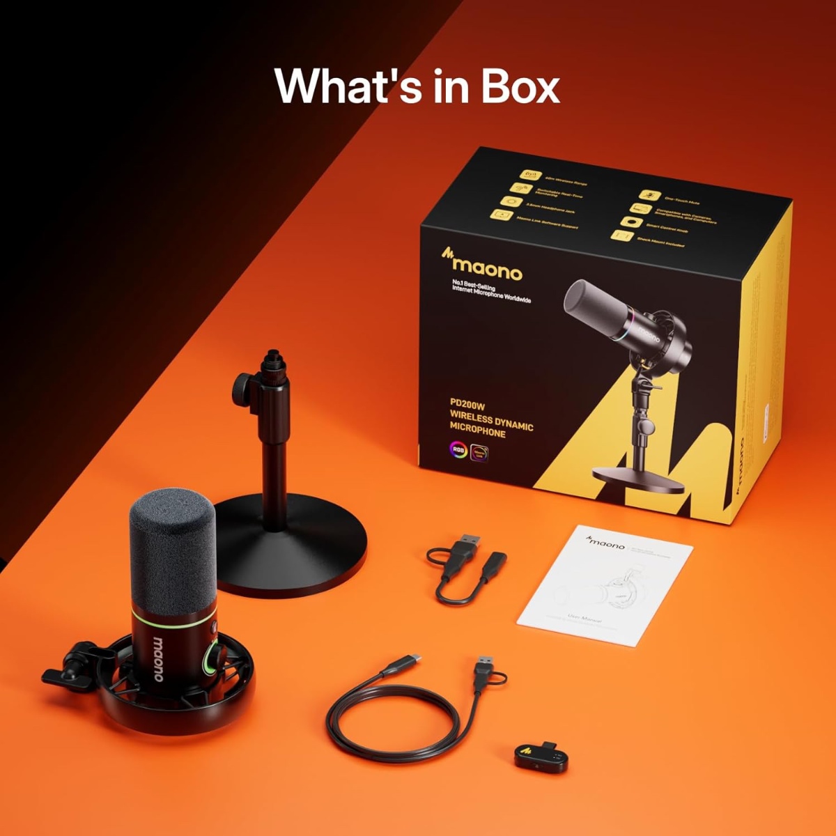 PD200W Hybrid Wireless Podcast Microphone (Desktop)