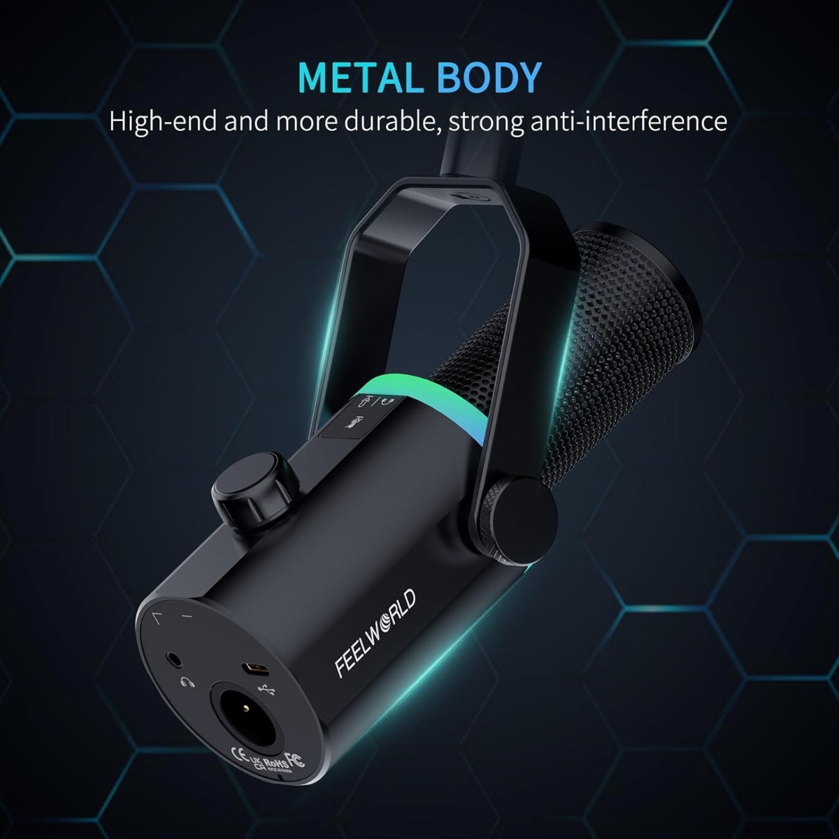 PM1 USB/XLR Dynamic Microphone with Desktop Stand (BLK) thumbnail 4