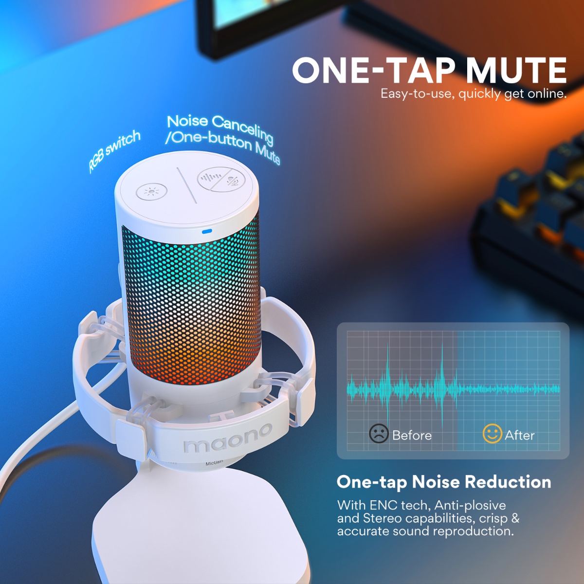 DGM20 USB Condenser Microphone (WHT) thumbnail 2