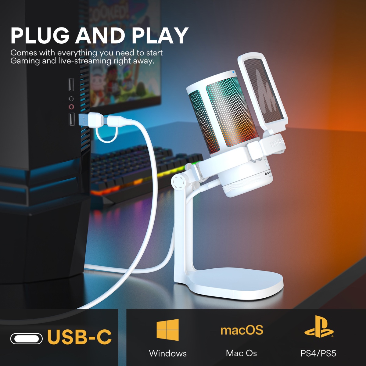 DGM20 USB Condenser Microphone (WHT) thumbnail 6