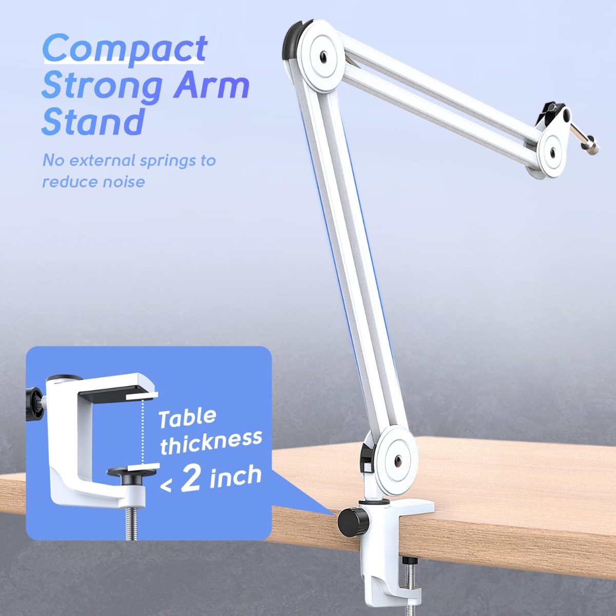 BM63 Microphone Boom Arm (WHT) thumbnail 4