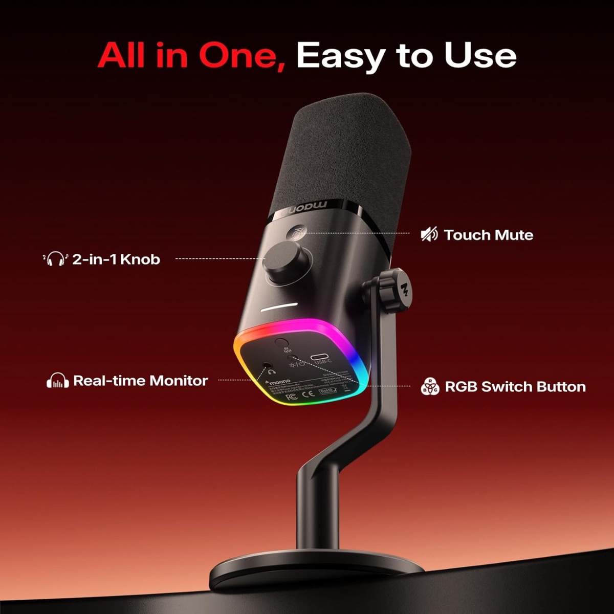 PD100W Hybrid Wireless Podcast Microphone (Desktop) thumbnail 7