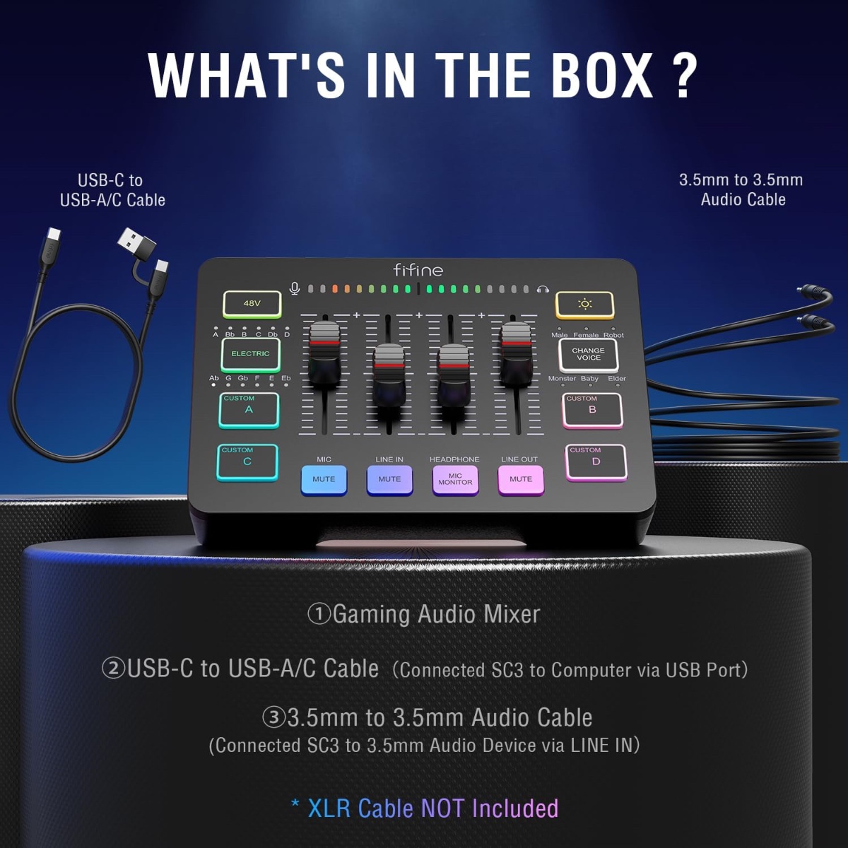AmpliGame SC3 Gaming Audio Mixer (BLK) thumbnail 3