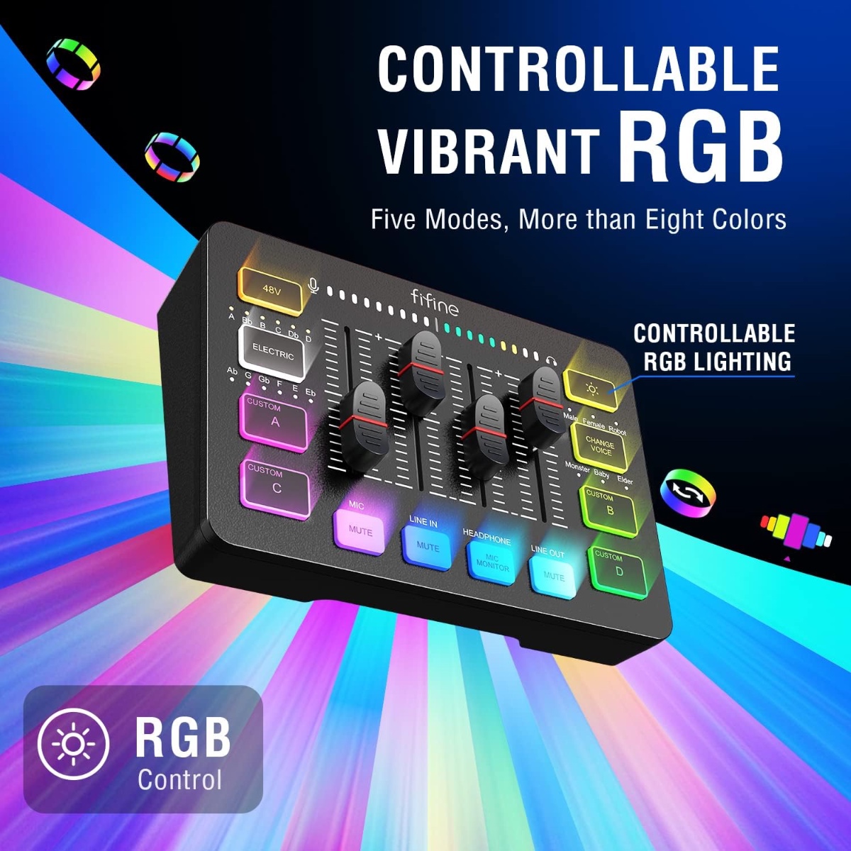 AmpliGame SC3 Gaming Audio Mixer (BLK) thumbnail 8