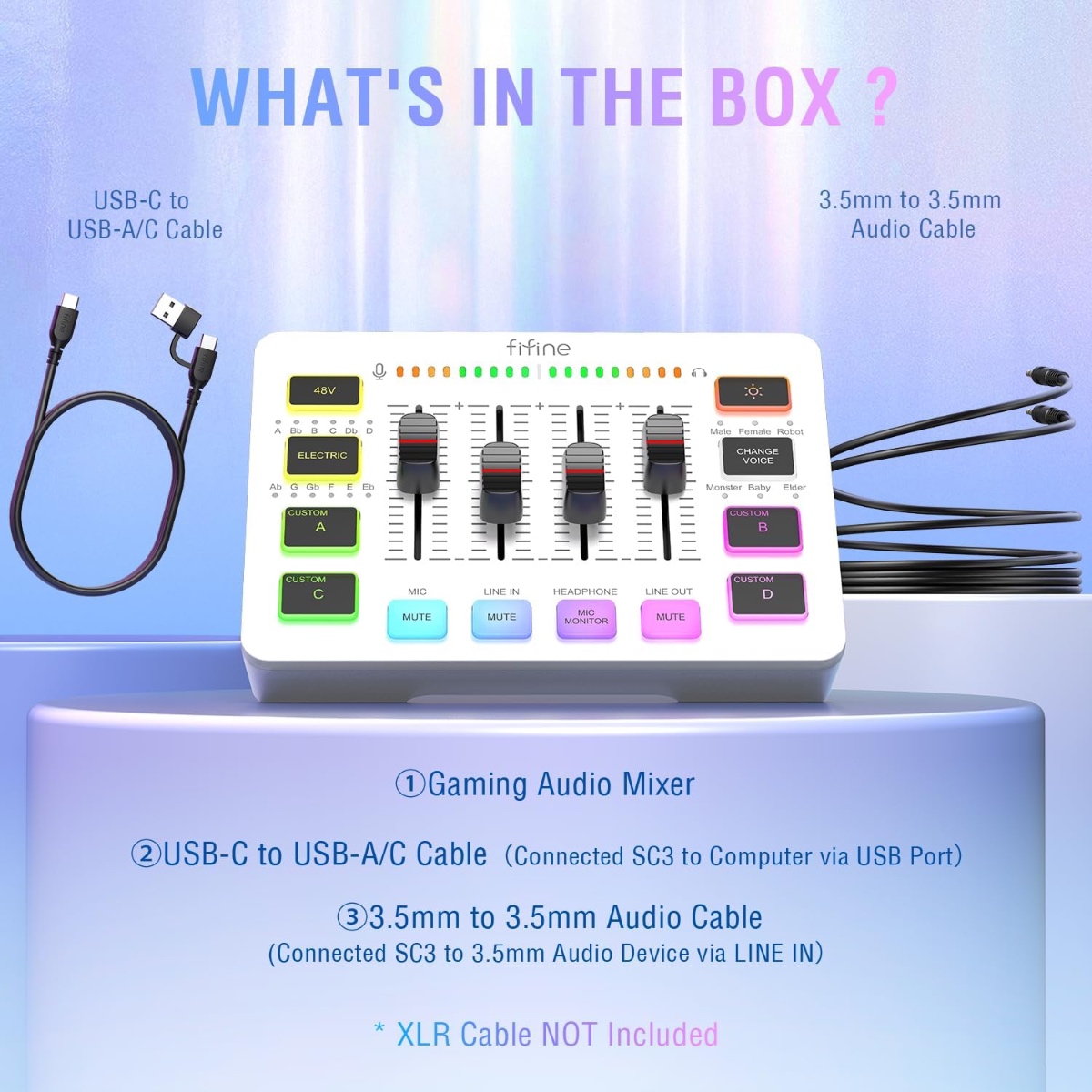 AmpliGame SC3 Gaming Audio Mixer (WHT) thumbnail 2