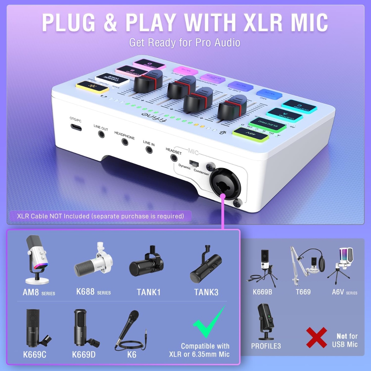AmpliGame SC3 Gaming Audio Mixer (WHT) thumbnail 6