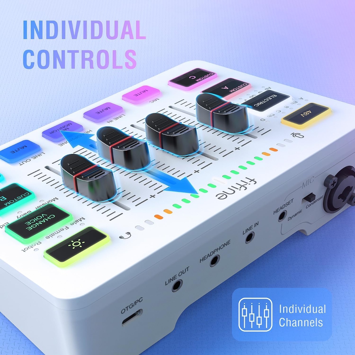 AmpliGame SC3 Gaming Audio Mixer (WHT) thumbnail 7