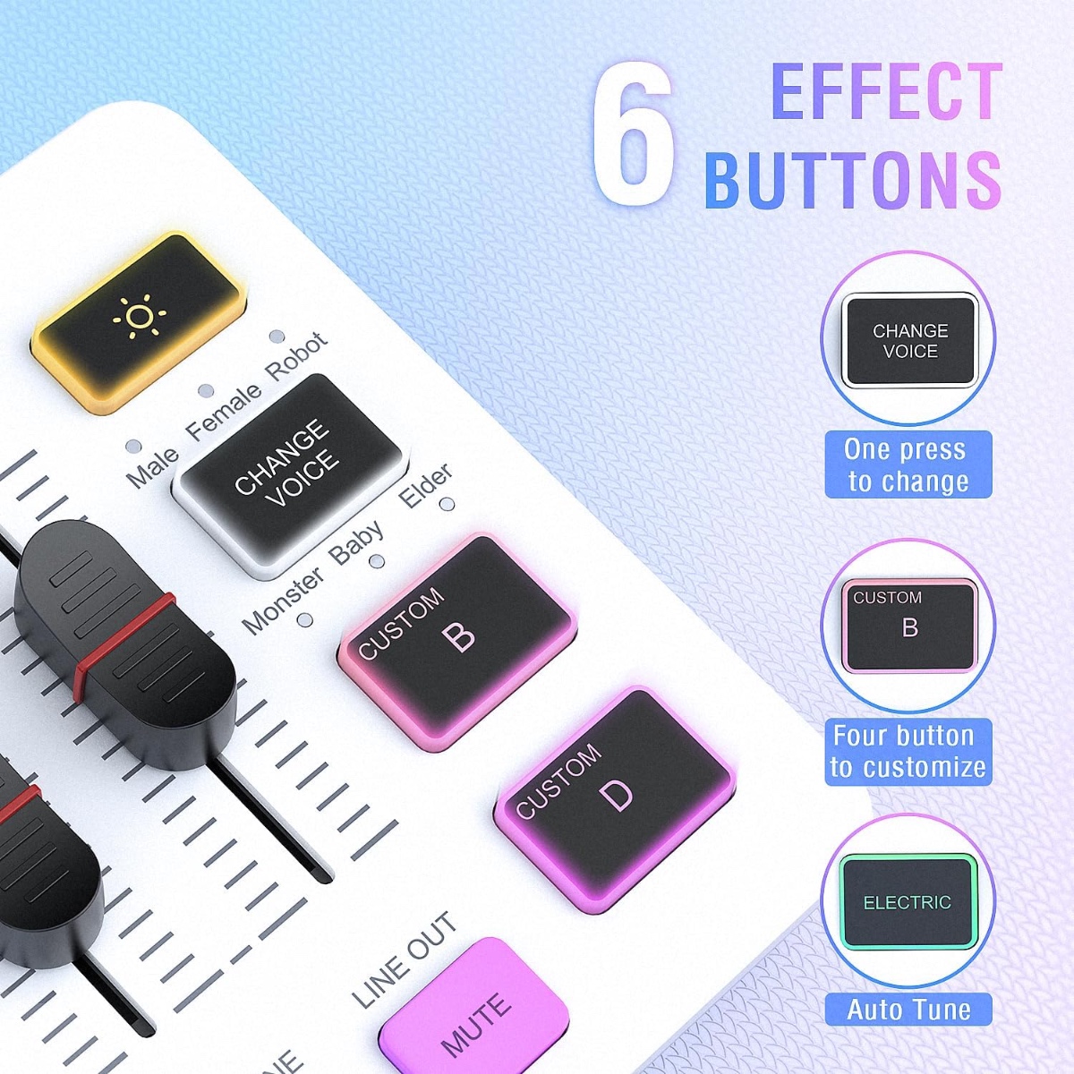 AmpliGame SC3 Gaming Audio Mixer (WHT) thumbnail 9