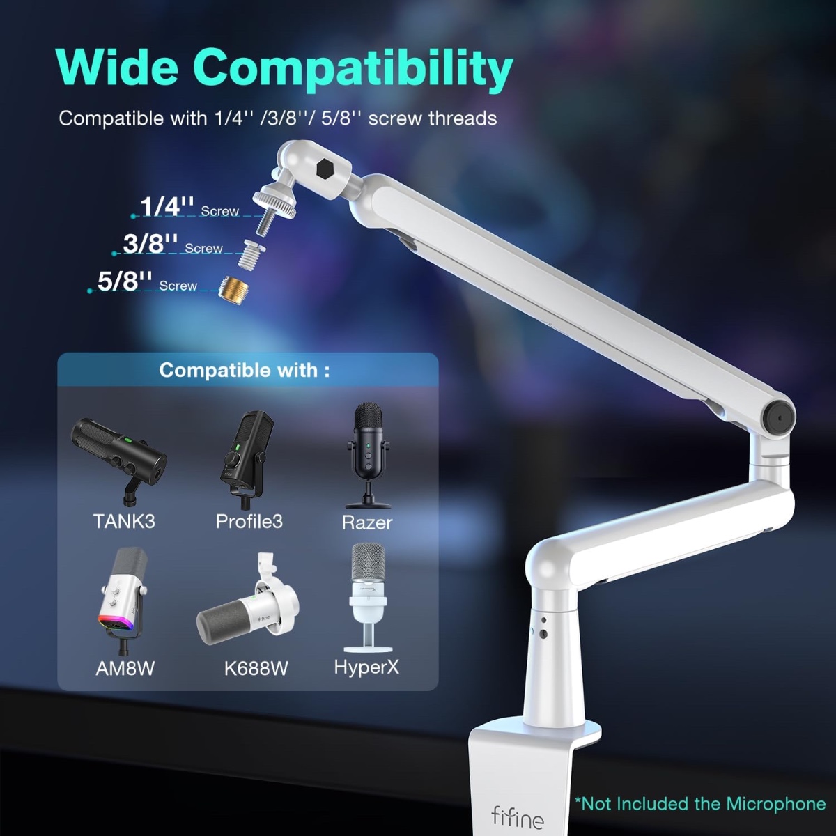 BM88 Microphone Boom Arm (WHT) thumbnail 4