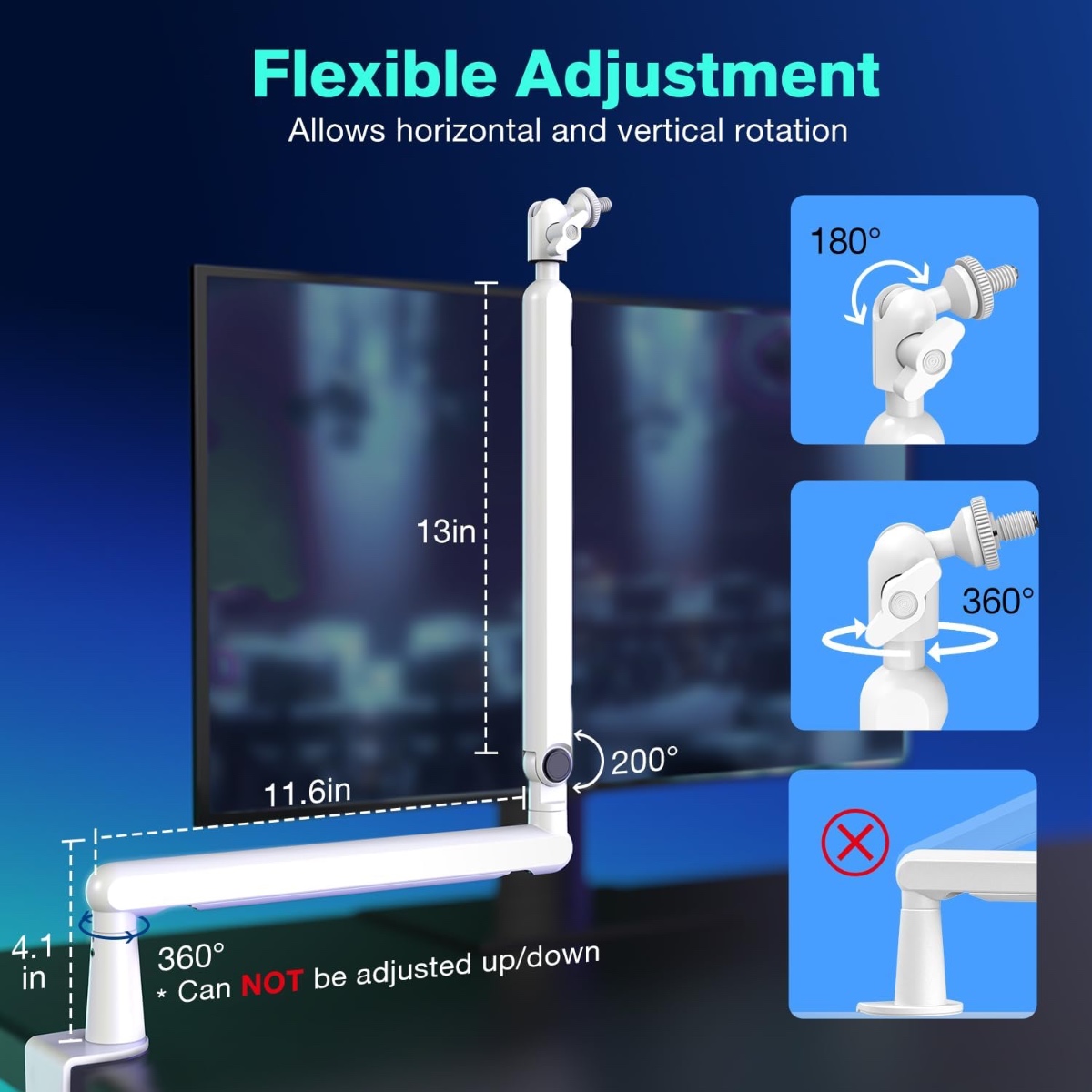 BM88 Microphone Boom Arm (WHT) thumbnail 8