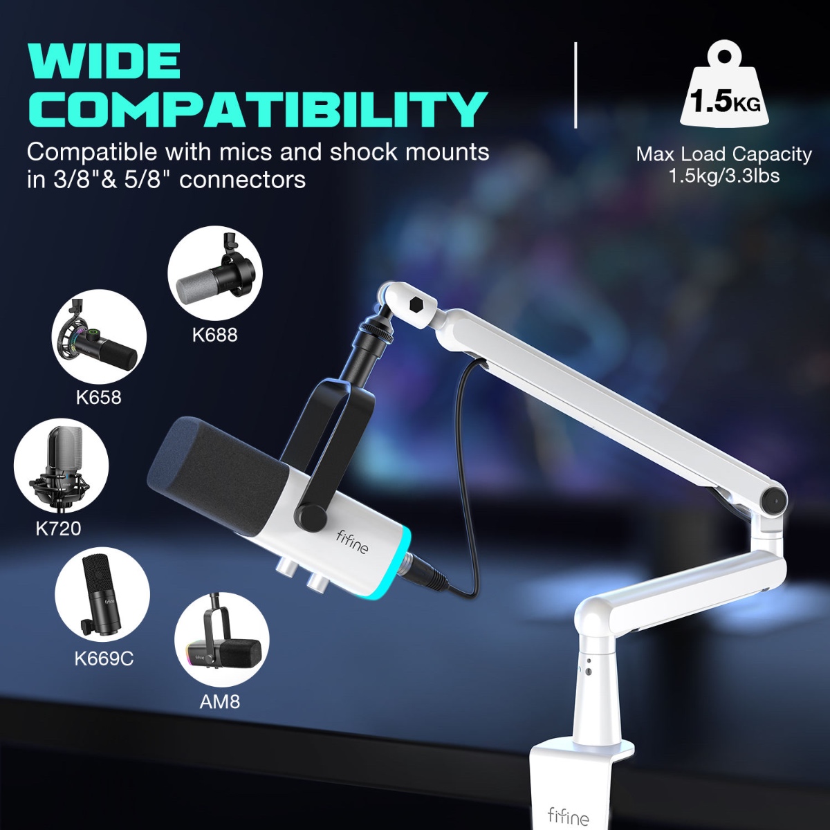 BM88 Microphone Boom Arm (WHT) thumbnail 10