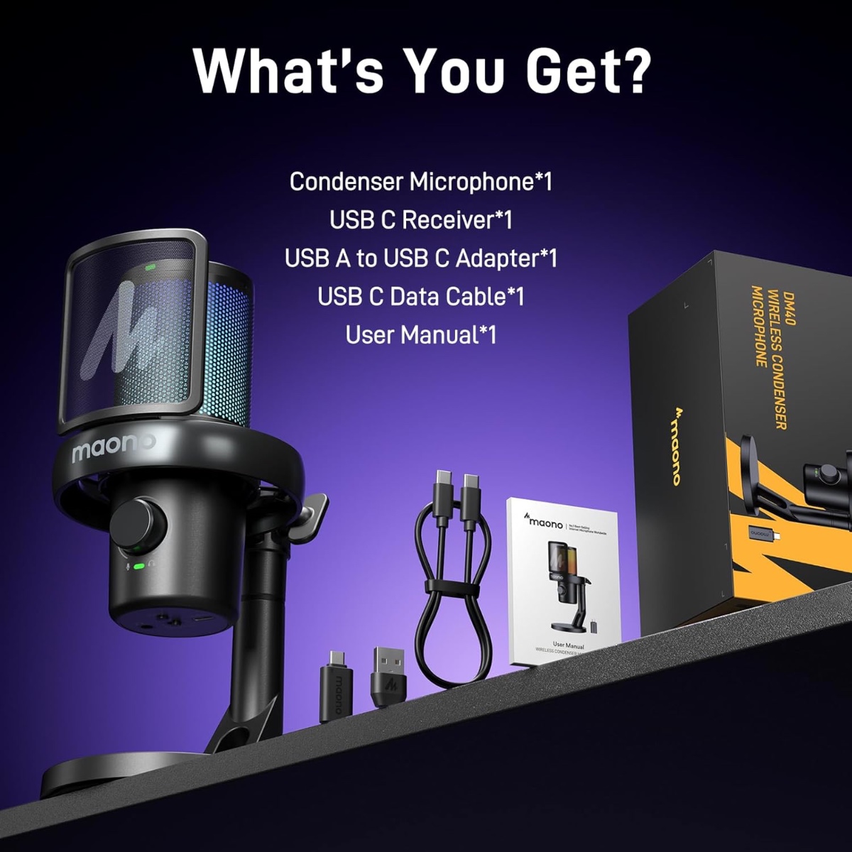 DM40 Pro USB/Wireless Mic (BLK) thumbnail 2