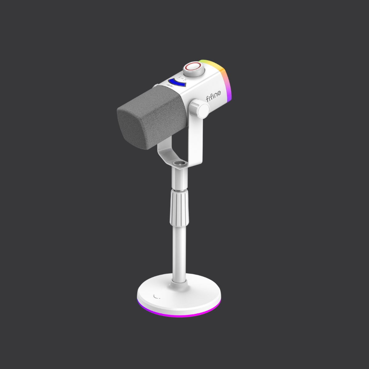 AM8PROS Dynamic Microphone Kit with RGB Desktop Stand (WHT)