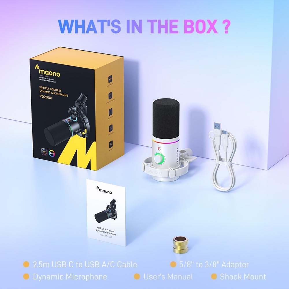 PD200X USB/XLR Dynamic Microphone (WHT) thumbnail 2