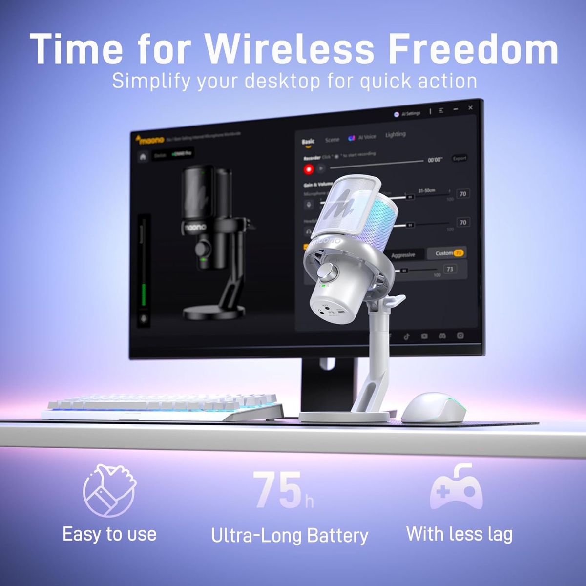 DM40 Pro USB/Wireless Mic (WHT) thumbnail 3