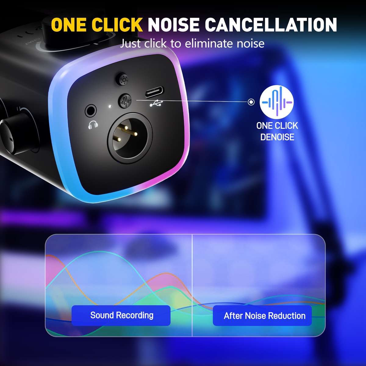 AM9 USB/XLR Dynamic Microphone with RGB (BLK) thumbnail 4