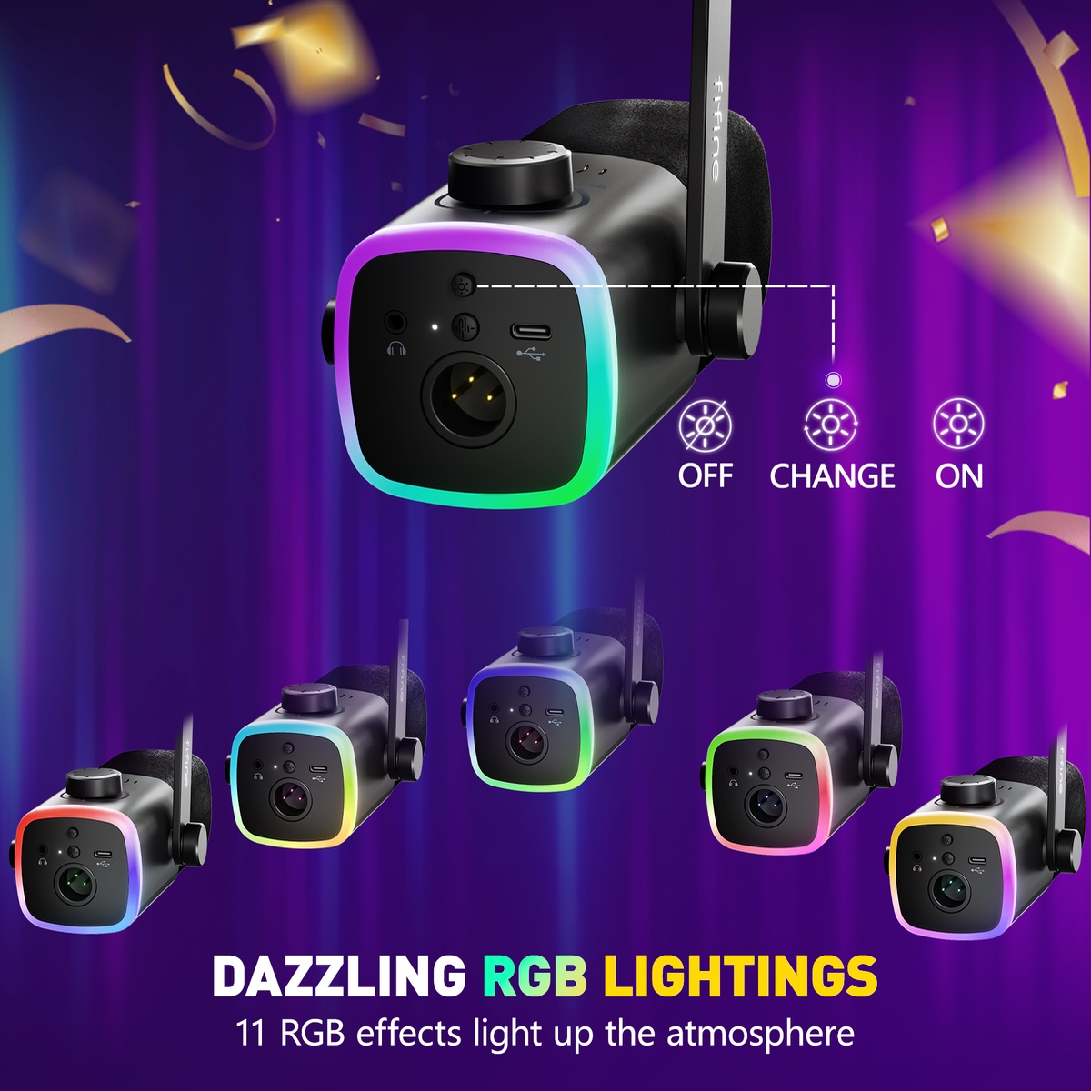 AM9 USB/XLR Dynamic Microphone with RGB (BLK) thumbnail 6