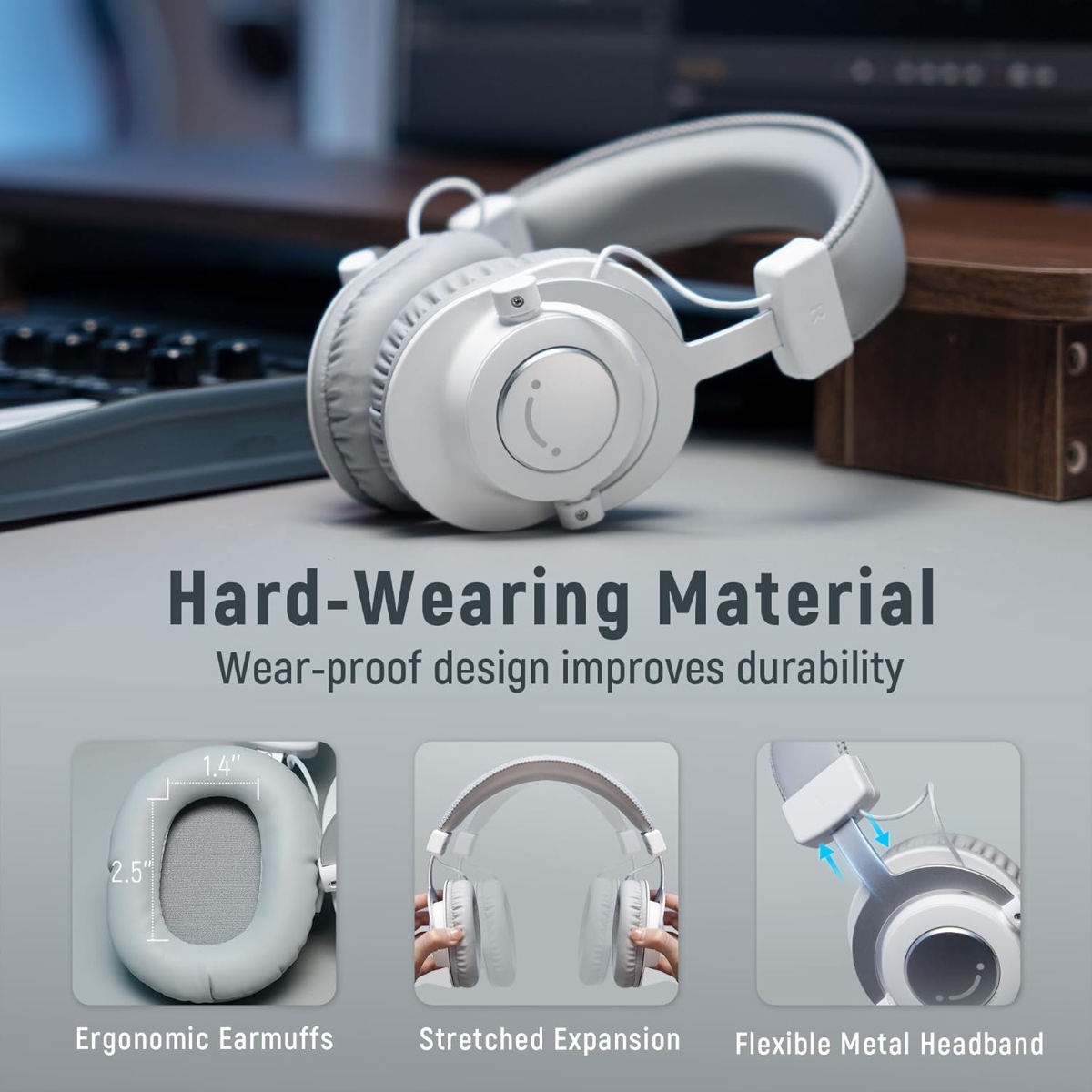 FIFINE H8 Studio Monitor Headphones (WHT) thumbnail 3