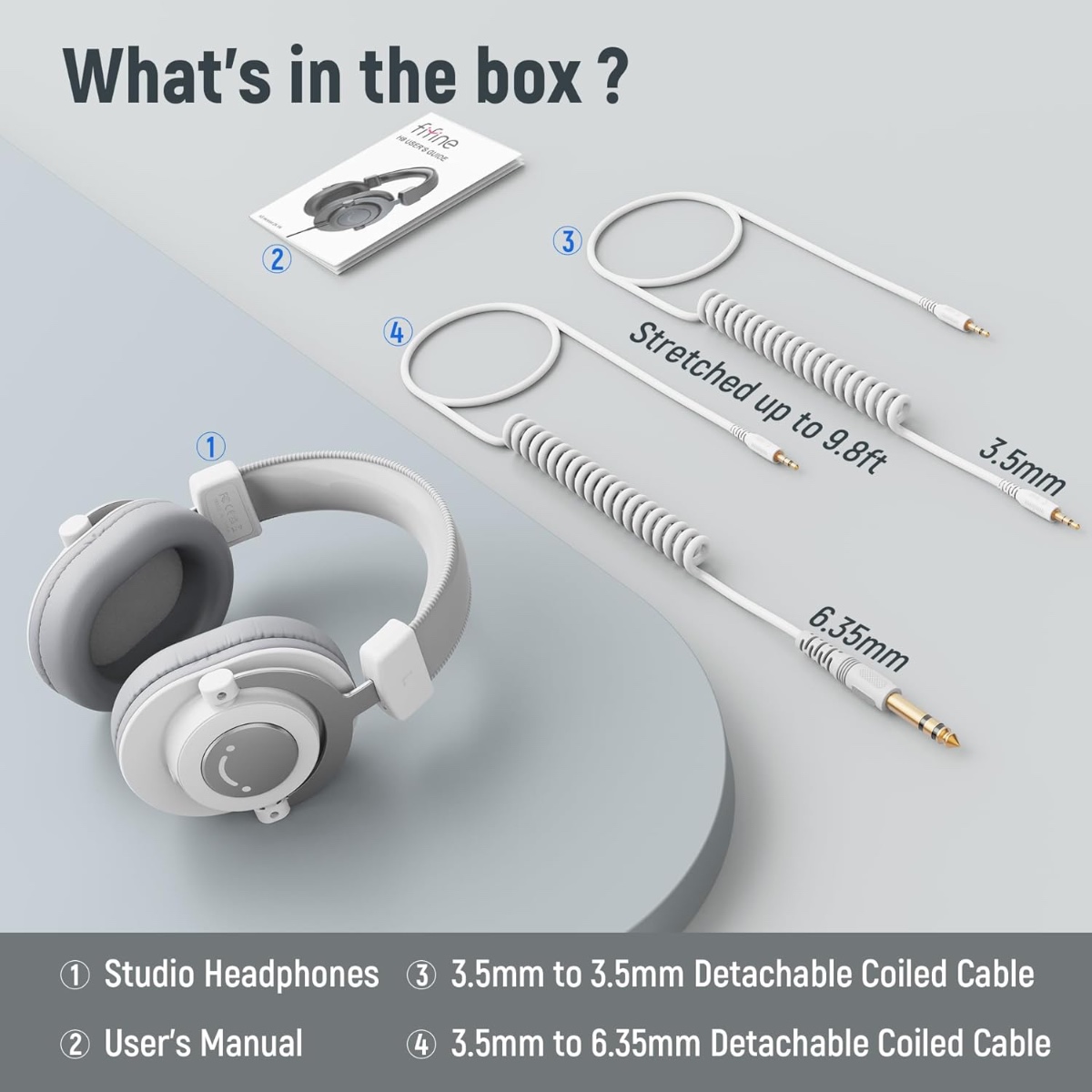 FIFINE H8 Studio Monitor Headphones (WHT) thumbnail 7