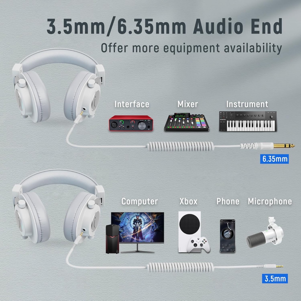FIFINE H8 Studio Monitor Headphones (WHT) thumbnail 5