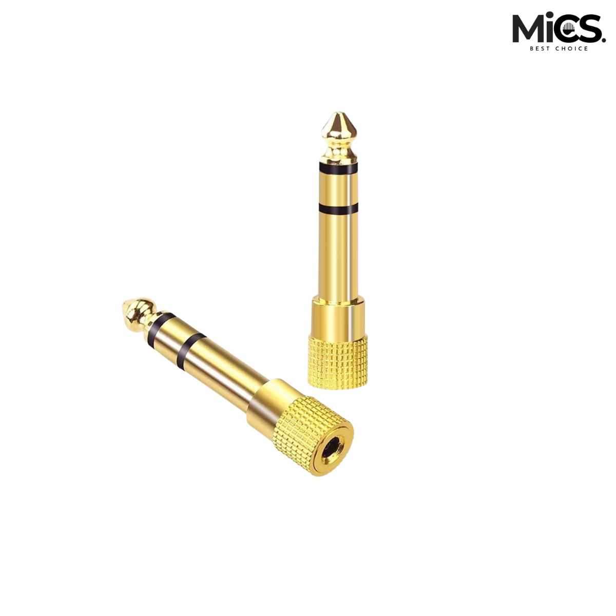 6.35mm (1/4”) male to 3.5mm female audio adapter