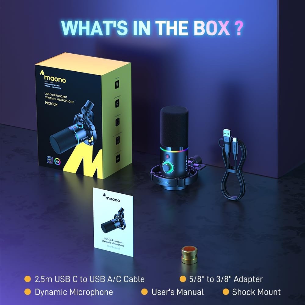 PD200X USB/XLR Dynamic Microphone (BLK) thumbnail 2