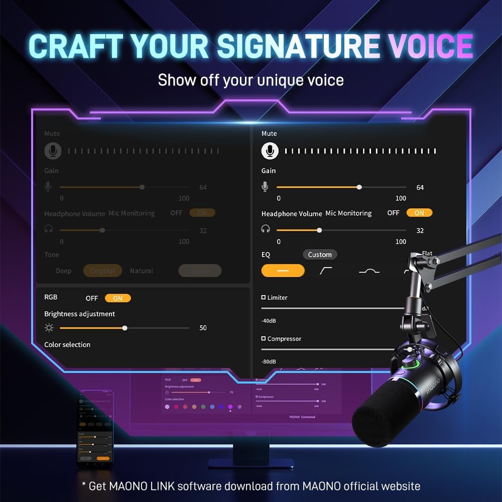 PD200X USB/XLR Dynamic Microphone (BLK) thumbnail 7