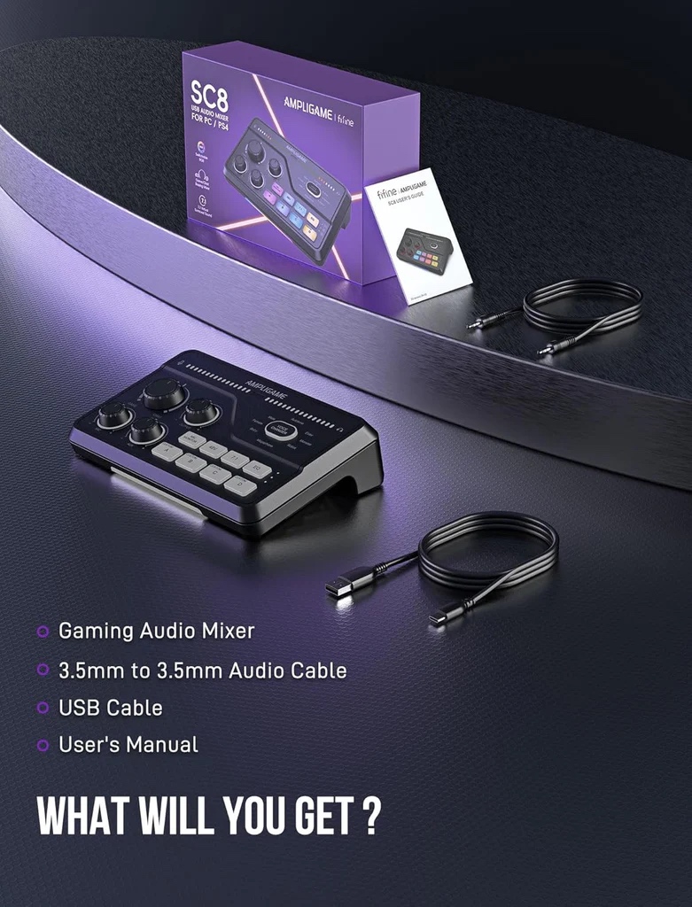 SC8 USB Gaming Audio Mixer (BLK) thumbnail 6