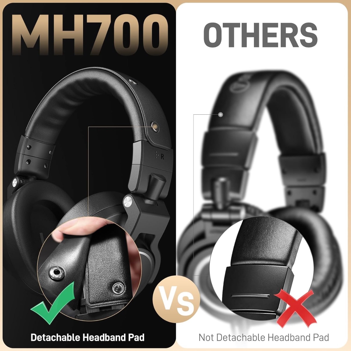 MH700 Studio Headphones (BLK) thumbnail 5