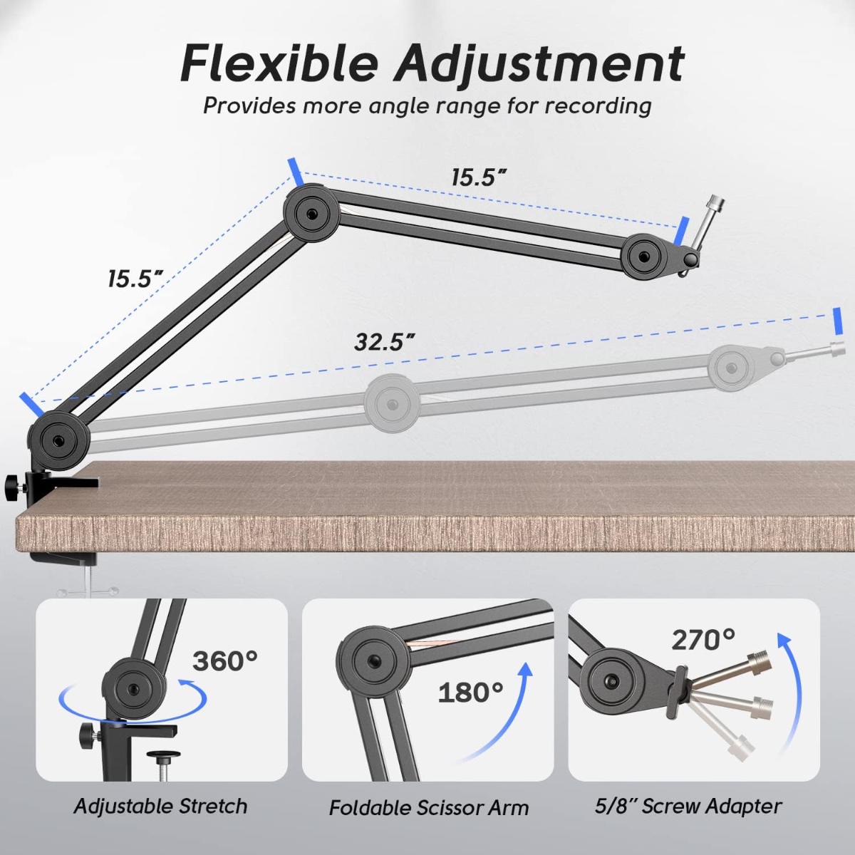 BM63 Microphone Boom Arm (BLK) thumbnail 4
