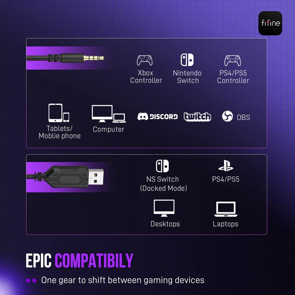 AmpliGame H9 USB Wired Gaming Headset (BLK) thumbnail 5