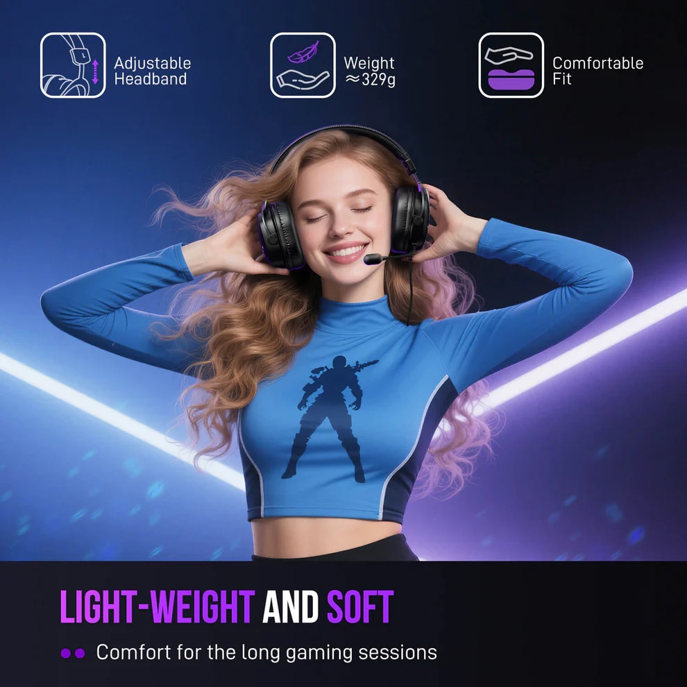 AmpliGame H9 USB Wired Gaming Headset (BLK) thumbnail 8