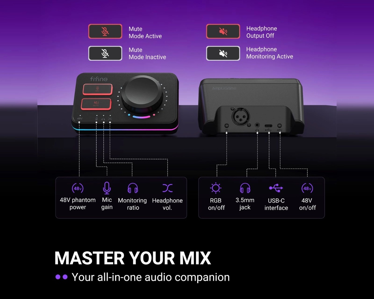AmpliGame SC9 Audio Mixer (BLK) thumbnail 9
